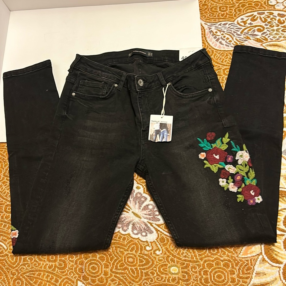 Zara Trafaluc Jeans Womens USA 8/ 40 EUR Black Wash Skinny Fit Denim